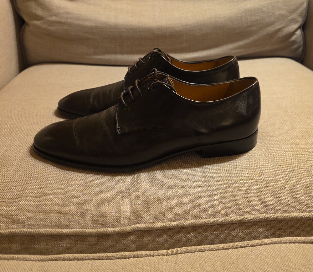 Giorgio Armani Classic Black Leather Derbys